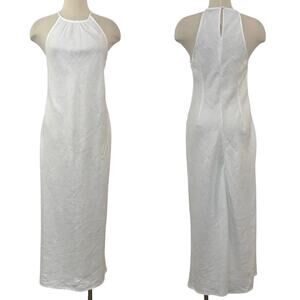 J. Crew White Halter Neck Maxi Dress